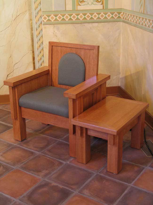 Custom presiders chair and table, St Catherines, Laguna Beach CA