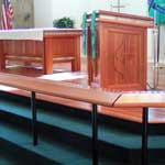Custom lyptus communion table and pulpit, Vista United Methodist, Vista, CA.