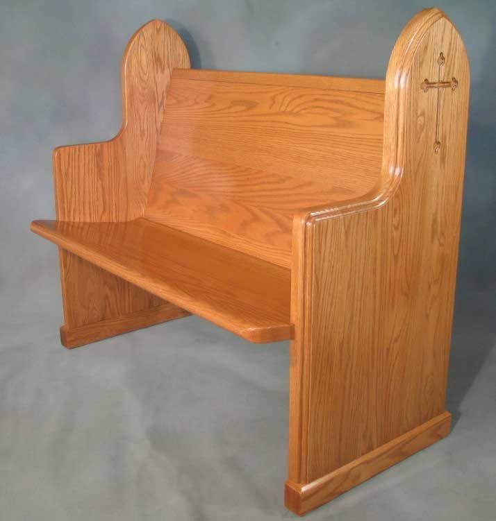 Pew body #720 - shown with pew end #324 with optional edge routing and cross