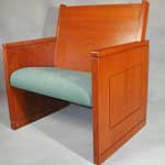 Pew body _number_820, shown in solid Cherry with custom pew end